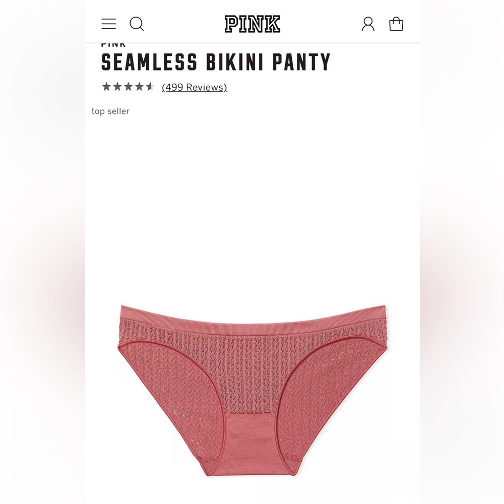 NWT Victoria’s Secret PINK seamless bikini panty XS extra small.